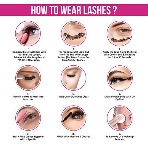 TRIO PESTAÑAS"3D MEGA MAGIC LASH" (3 pares) con pegamento para pestañas (1 x 7G) por CCL BEAUTY Pestañas de seda hechas a mano de lujo Lavable Reutilizable hasta 20 veces, Vegano