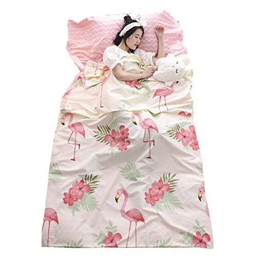 TRIWONDER Saco de Dormir Ligero Pórtatil Sábanas de Viajar para Excursiones Viajes Hotel Albergues Camping para 1/2/3 Personas Unisex (Rosa, S - 80 x 230 cm)