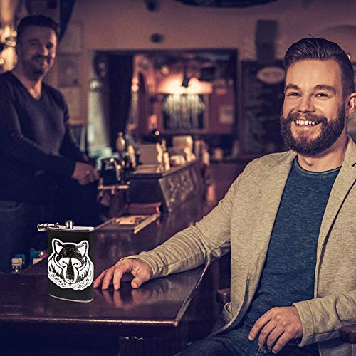 Tropic Fruit - Termo plano para licor con embudo, alcohol, whisky, vino, flagón, Mutli06, 9.2x15cm/3.6x6in