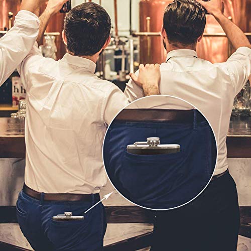 Tropic Fruit - Termo plano para licor con embudo, alcohol, whisky, vino, flagón, Mutli06, 9.2x15cm/3.6x6in