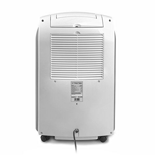 TROTEC Deshumidificador TTK 100 S, 30L/24h, Depósito 4,3L, Portátil, Para Habitaciones de 90m²/225m³, 600 W, Auto-Apagado, Descongelación por Gas Caliente, Filtro de Aire, Higrostato Automático