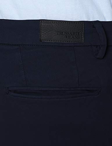 Trussardi Jeans Aviator Fit Peach Gabardine St Pantalones, Azul (Navy Blue U290), 40 (Talla del Fabricante: 44) para Hombre