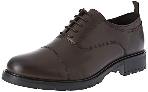 Trussardi Jeans Logo, Zapatos de Cordones Derby para Hombre, Marrón (Dark Brown B220), 45 EU