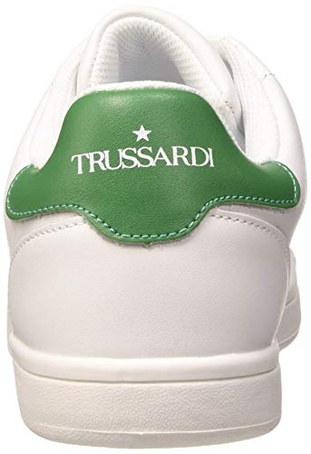 Trussardi Jeans Sneaker ECOLEATHER Rubber PATC, Oxford Plano para Hombre, W620, 44 EU