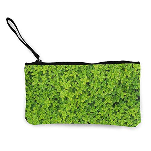 TTmom Carteras de Mujer, Monedero, Canvas Cash Coin Purse,Leaf Nature Background Print Make Up Bag Zipper Small Purse Wallets