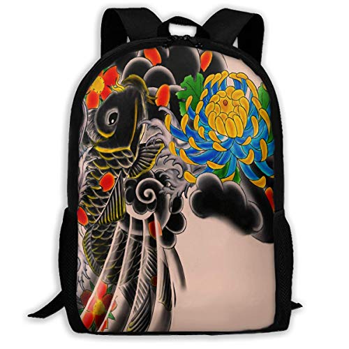 TTmom Zaini/Zaino Casual,Borse a Zainetto, Backpack Japanese Tattoo Zipper School Bookbag Daypack Travel Rucksack Gym Bag For Man Women