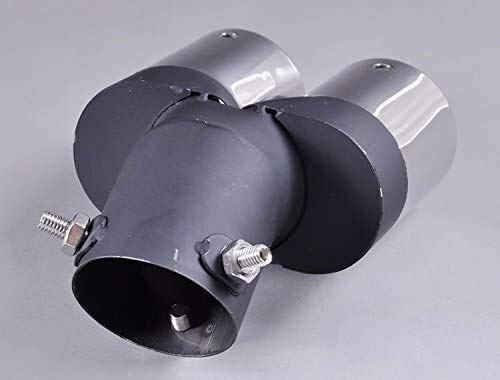 Tubo de escape del tubo de escape del coche Outlets coche doble del cromo redondo de acero inoxidable de escape de cola trasera de la pipa punta del tubo de escape del silenciador Pretector Color Plat