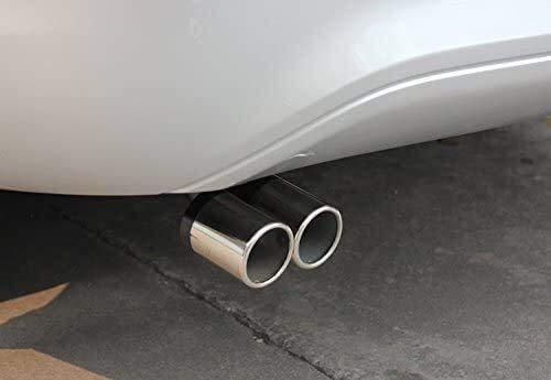 Tubo de escape del tubo de escape del coche Outlets coche doble del cromo redondo de acero inoxidable de escape de cola trasera de la pipa punta del tubo de escape del silenciador Pretector Color Plat