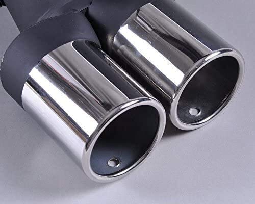 Tubo de escape del tubo de escape del coche Outlets coche doble del cromo redondo de acero inoxidable de escape de cola trasera de la pipa punta del tubo de escape del silenciador Pretector Color Plat