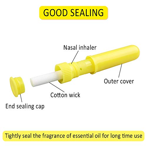 Tubos de Aceites Esenciales 30 Piezas Aromaterapia Vacía Tubos Inhaladores Nasales con Mecha,Inhalador Recargable para Aromaterapia,10 Colores