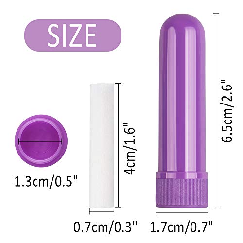 Tubos de Aceites Esenciales 30 Piezas Aromaterapia Vacía Tubos Inhaladores Nasales con Mecha,Inhalador Recargable para Aromaterapia,10 Colores