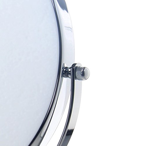 TUKA Cosmética Espejo 10X Aumento, ø 20cm Espejos para baño, Espejo de Mesa para Afeitar y Maquillar, 8" Espejo 360 ° de rotación, con Cara Doble: Estándar 1:1 + 1:10 Ampliación. TKD3105-10x