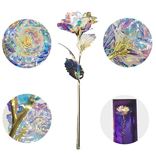 Tumao 24K Gold Rose, Regalos Creativos un Ramo Flores de Rosas de Lámina Oro, Cumpleaños, Día de San Valentín, Día de la Madre, Flor Artificial de Aniversario para Ella