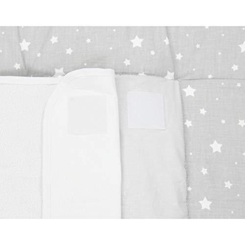TupTam Colchón para Cambiador con 2 Cubiertas de Rizo Bebé, Estrellas Gris 2, 70 x 70 cm