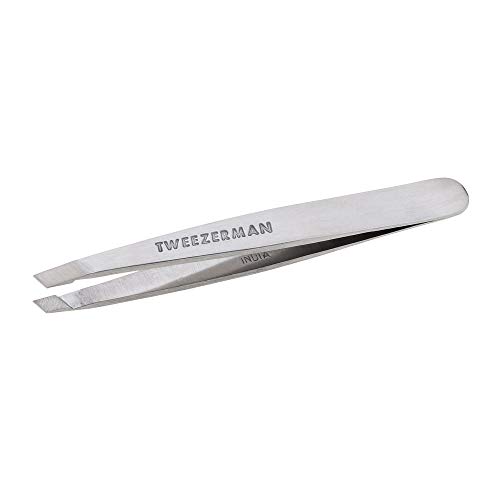 Twezerman 1249-R - Pinza mini slant acero inoxidable, ideal para bolso o viaje, color plateado