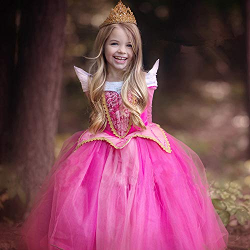 TXYFYP Vestido De Princesa,Disfraces De Princesa Belle para NiñAs Vestido De Princesa,Vestido De FantasíA De La Bella Durmiente Aurora para NiñAs Vestido De Disfraces De Halloween Vestido De Cosplay