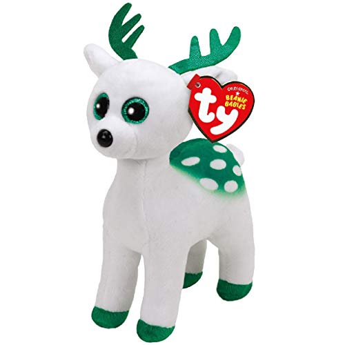 Ty Beanie Babies Navidad Peppermint-Reno Blanco 15 cm (37237TY), Color Verde, United Labels Ibérica