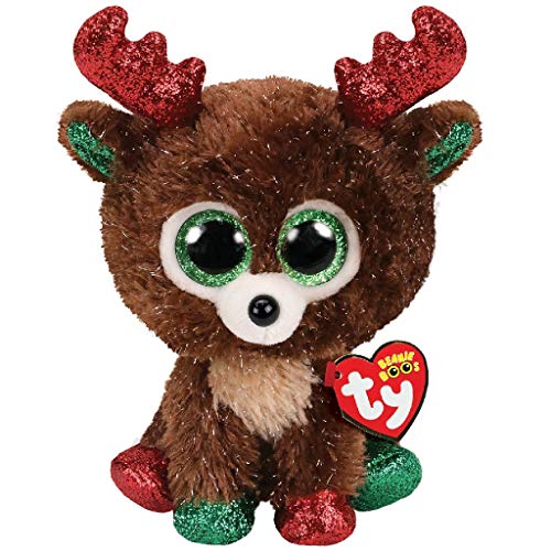 TY Beanie Boo's TY36684Fudge El Ren Peluche, 15 cm, Color Marrón