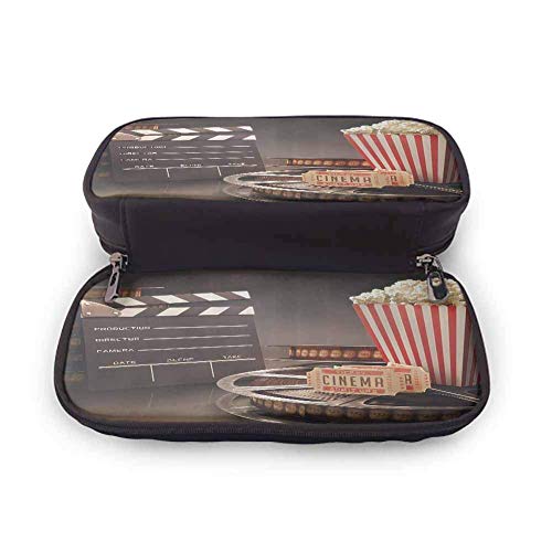 TYUHN Mushroom Decor Soft Pencil Bag Encantado Camino de la naturaleza Mariposas Cuento de hadas Paisaje Rocas Diseño de la calle Uso diario Poliéster