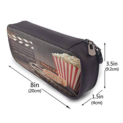 TYUHN Mushroom Decor Soft Pencil Bag Encantado Camino de la naturaleza Mariposas Cuento de hadas Paisaje Rocas Diseño de la calle Uso diario Poliéster