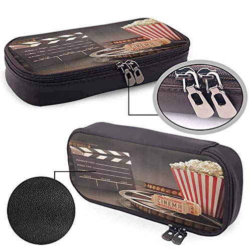 TYUHN Mushroom Decor Soft Pencil Bag Encantado Camino de la naturaleza Mariposas Cuento de hadas Paisaje Rocas Diseño de la calle Uso diario Poliéster