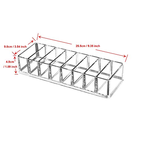 TYWZJ Organizador cosmético Compacto acrílico para Sombra de Ojos, Rubor, resaltadores, Polvos, Soporte de Maquillaje, Transparente, 8 Ranuras