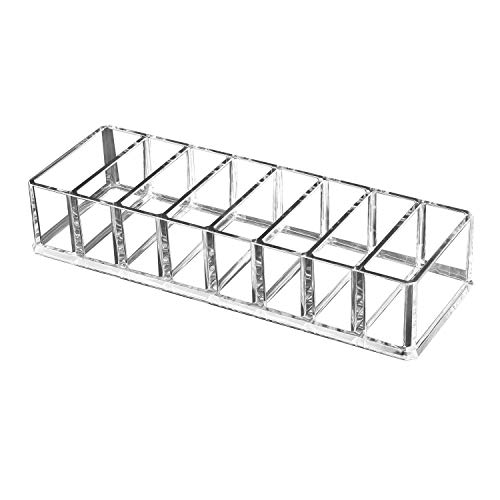 TYWZJ Organizador cosmético Compacto acrílico para Sombra de Ojos, Rubor, resaltadores, Polvos, Soporte de Maquillaje, Transparente, 8 Ranuras