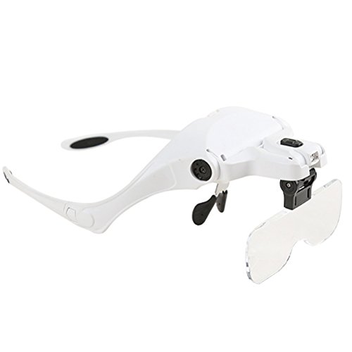 UEETEK 5 lente de lente de lupa ajustable Lupa lupa con LED de luz lámpara Lupas para la extensión de la pestaña Belleza