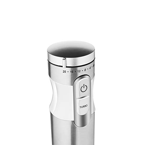 Ufesa BP4572 Deluxe - Batidora de Varilla, 1000 W, 20 Velocidades Y Función Turbo, Plástico, Blanco y Gris