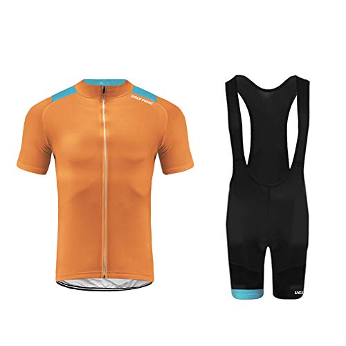 Uglyfrog Bike Wear De Manga Corto Maillot Ciclismo Hombre Jersey + Pantalones Cortos Babero Mangas Cortas de Ciclismo Ropa Maillot Transpirable para Deportes al Aire Libre Ciclo Bicicleta