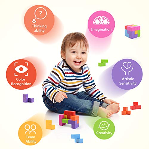 Ulikey Magic Cube Puzzle, Bloques de Construcción Cubo Juguetes Educativos, Cubo Rompecabezas Velocidad Juguete para Niños Juego de Entrenamiento Cerebral