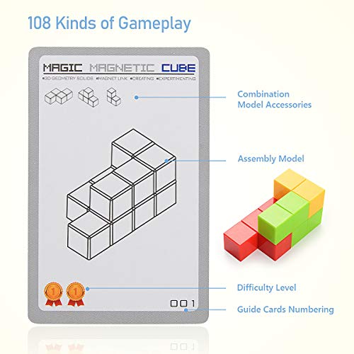 Ulikey Magic Cube Puzzle, Bloques de Construcción Cubo Juguetes Educativos, Cubo Rompecabezas Velocidad Juguete para Niños Juego de Entrenamiento Cerebral