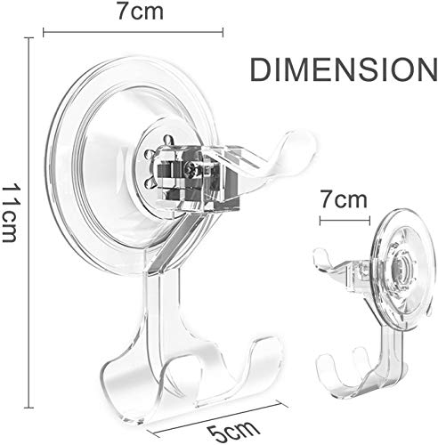 Ulinek 4 Piezas Gancho Ventosa Baño Cocina Ultra Fuerte Sin Agujeros Colgador Ventosa Ganchos Dobles Impermeable Reutilizable Toallero Perchero Pared Ganchos Adhesivos MAX 5kg para Puerta Ropa Llaves