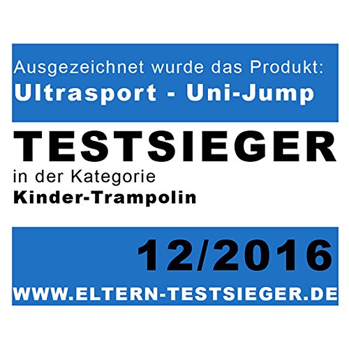 Ultrasport Cama elástica de jardín Uni-Jump Trampolín Infantil, certificación Intertek GS, con Superficie de Salto, Red de Seguridad, Unisex Niños, Azul, Ø 180cm
