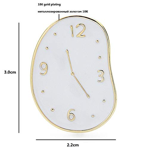 U/N Broches de Reloj esmaltados Mujeres Hombres Negro Blanco Reloj Hora Oficina Casual Broche Pines Regalos-1