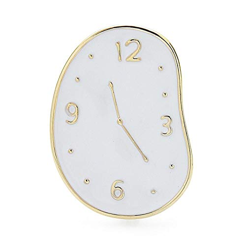U/N Broches de Reloj esmaltados Mujeres Hombres Negro Blanco Reloj Hora Oficina Casual Broche Pines Regalos-1