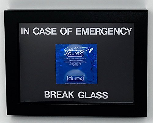 Una Casa en Caso de Emergencia Break Glass Durex Marco de condón encubierto, Regalo novedoso