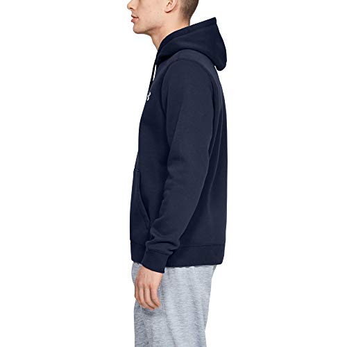 Under Armour Rival Fitted Pull Over Sudadera con Capucha, Hombre, Azul (Midnight Navy/White 410), L