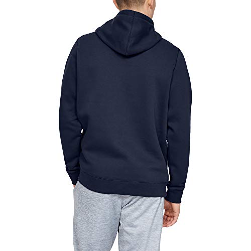 Under Armour Rival Fitted Pull Over Sudadera con Capucha, Hombre, Azul (Midnight Navy/White 410), L