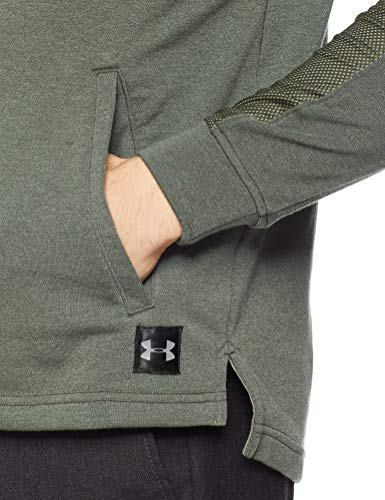 Under Armour Threadborne Terry Po Capucha Parte Superior del Calentamiento, Hombre, Moss Green / / Black 492, SM