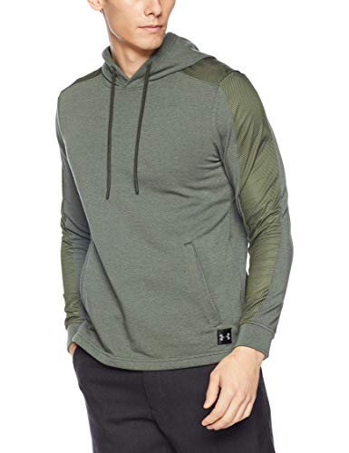 Under Armour Threadborne Terry Po Capucha Parte Superior del Calentamiento, Hombre, Moss Green / / Black 492, SM