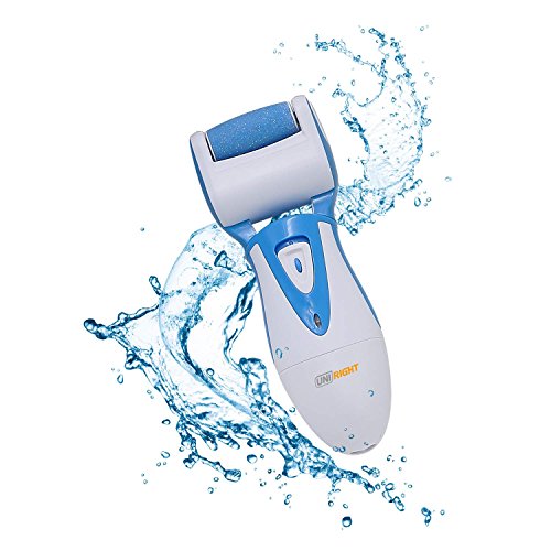 UNI RIGHT Electric Foot File, Pedicure Feet Care Machine with 2 Rollers, Dead Skin Removal,Hard Foot Skin Smooth Exfoliating for Foot Spa/Rechargeable Pedicure Hard Skin Remover (Blue)
