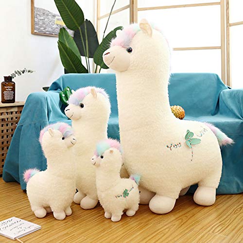 Uni-Wert Alpaca de Peluche 38 cm Suaves Lindo Alpaca Juguete de Peluche Muñeca Niños Alpaca Animales de Peluche Bebé Alpaca Peluches Blanco