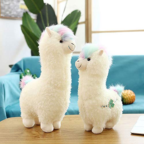Uni-Wert Alpaca de Peluche 38 cm Suaves Lindo Alpaca Juguete de Peluche Muñeca Niños Alpaca Animales de Peluche Bebé Alpaca Peluches Blanco