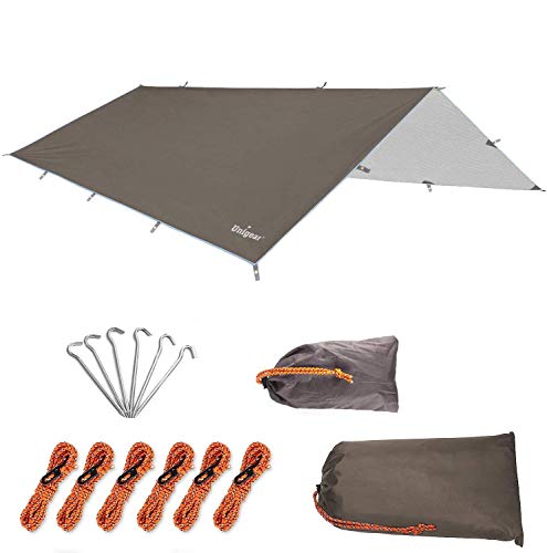 Unigear Toldo Lona Tienda de Campaña Impermeable Carpas Camping Parasol para Tienda Plegable Sombrilla Refugio Portátil Ligero a Prueba de Agua Viento Lluvia Excursiones