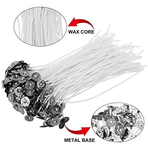 Unique Store 150 Mechas Enceradas, mecha de vela en 3 tamaños diferentes (90 mm, 150 mm y 200 mm) para la fabricación de velas, vela DIY