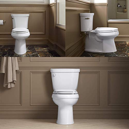 universal Tapa de wc, Asiento de inodoro con cierre suave y lenta, Freno de Plástico Duro en Forma de D de Color Blanco Liberación rápida, fácil de limpiar.y fácil instalación / eConnect-EU
