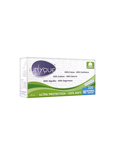 UNYQUE Tampones Algodon Puro 100% - Previene Irritaciones Hipoalergénicos Super Absorbentes Extra Suaves – Tamaño Regular – Apto Pieles Sensibles - 16 Unidades