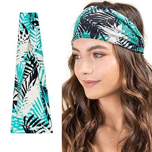 upain 6 Piezas Diademas Elásticas Boho Yoga Banda Boho Flor Vintage Impreso Anchas Diadema Bandas de Pelo Turbante Cinta de Pelo para Mujeres y Niñas