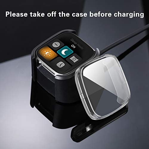 Upeak 4 Pack Funda Compatible con Fitbit Versa 2 Protector Pantalla, Estuche de Cobertura Completa de TPU Suave Solo Compatible con Fitbit Versa 2, 4 Claro